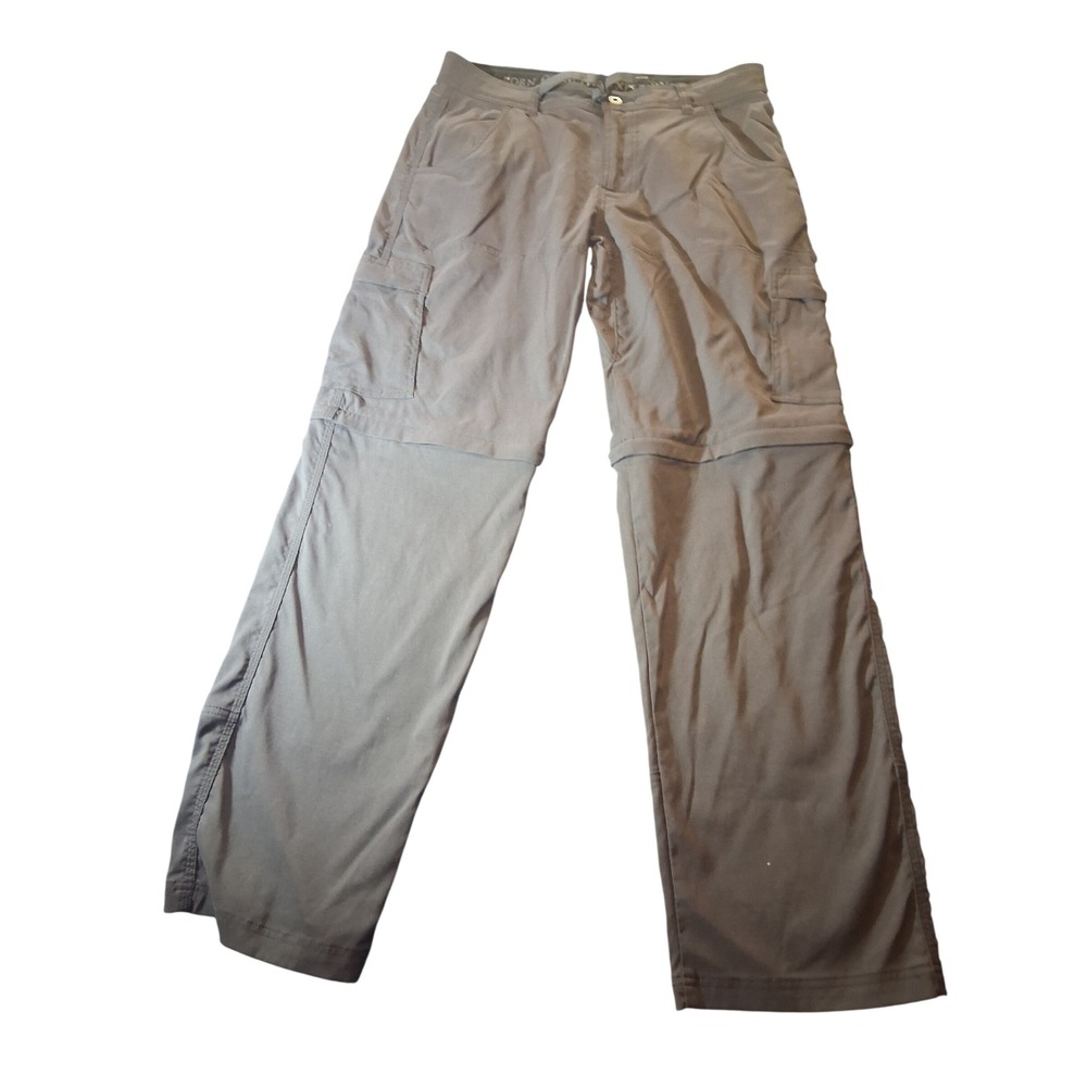 Prana Zion Convertible Cargo Pants Mens Med X 32L Gray Zip Off Hiking Outdoor